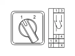 0.0.0.8.00203, CS025054S; Двухпозиционные Переключатели  (1-2); 1 FAZ 25 A 90°